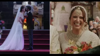A real-life TV couple got married after having their first child.