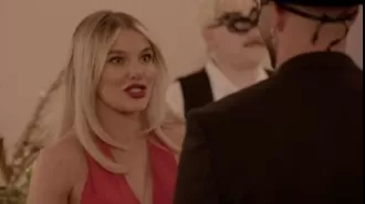 Actress Helen Flanagan reveals raunchy secret while flirting with a group of men.