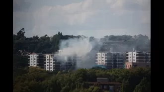 A massive blaze erupts at a residential building in southeastern London.