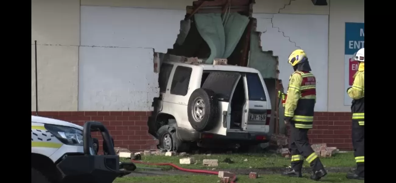 Tesla and car collide, causing vehicle to smash through wall of South Australian hospital.