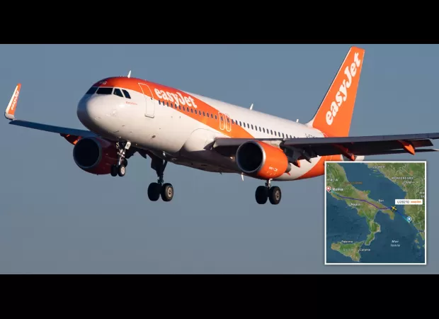 EasyJet staff injured when turbulence jolts London-bound plane, causing them to hit walls.