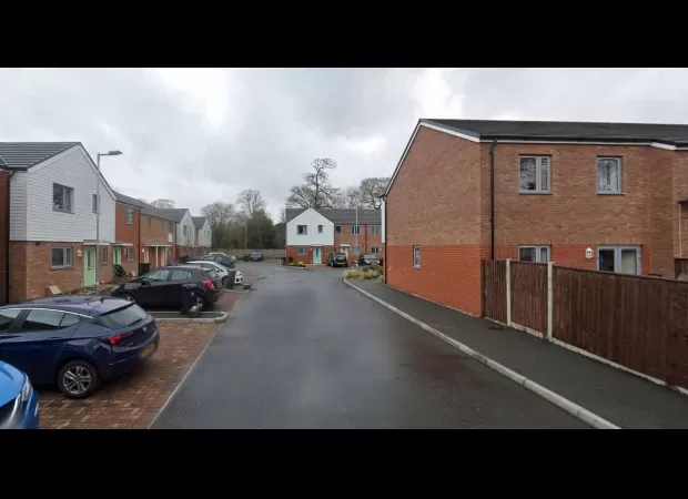 An 8-year-old girl was stabbed at a residential building and two people have been arrested.