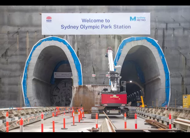 Construction underway at Sydney's Olympic Park as Metro-West project kicks off.
