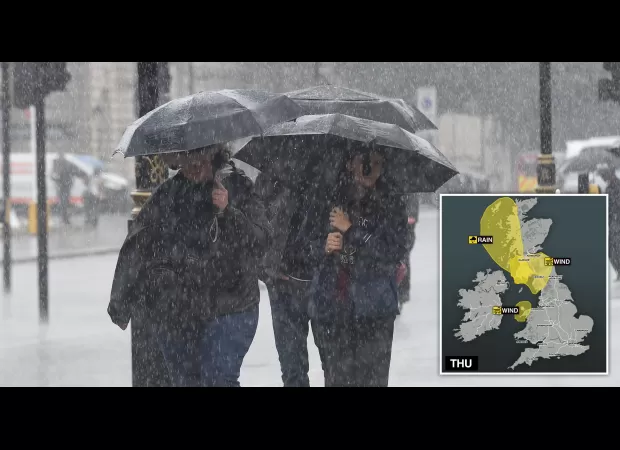 The UK is expecting heavy rain and strong winds, leading to concerns about flooding and disruptions in travel.