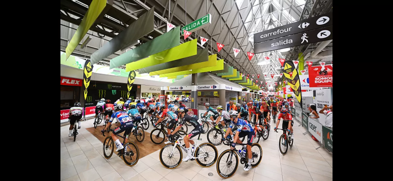 Spanish cycling race begins from inside a supermarket, a unique and unexpected start for the event.