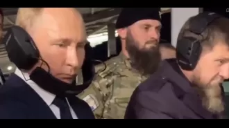 Putin wears ear protection upside down to protect his thinning hair from being disturbed.