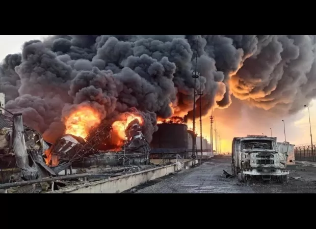 Putin's world was shaken by a kamikaze drone bombing at a large oil storage facility.