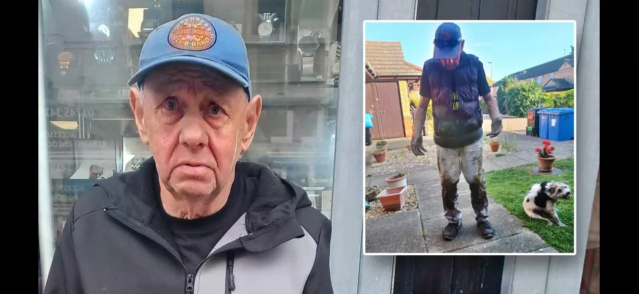 Two school boys and a dog leash rescue elderly person stuck in mud.