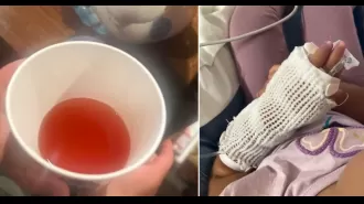 Young child accidentally served alcohol, experiences slurred speech and loss of balance.