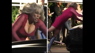 Famous Hollywood star performs her own stunts in new movie, flying through the air on set.