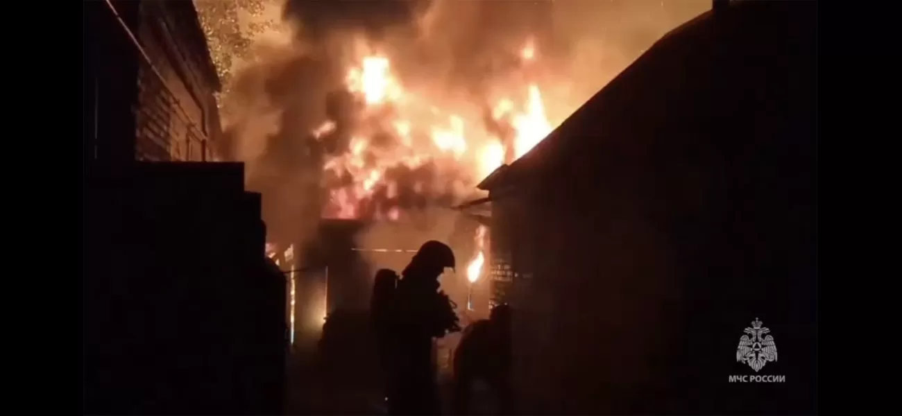 Russia has issued a state of emergency due to a fire caused by a strike at an ammunition warehouse.
