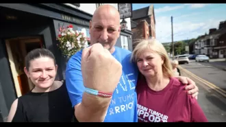 A truck driver with a stiff neck was diagnosed with an egg-sized brain tumor.