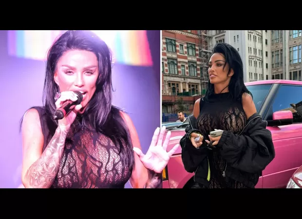 Katie Price arrives late to Manchester pride show, causing a delay of 90 minutes.