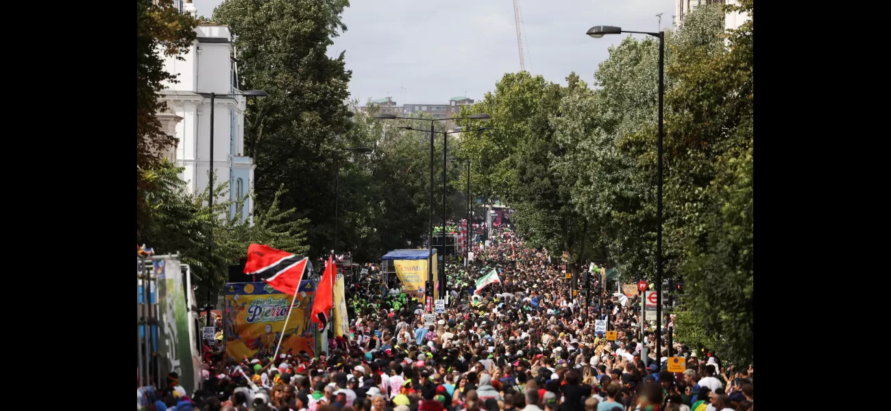 The streets of London are filled with bright hues as a million people gather for the Notting Hill Carnival.