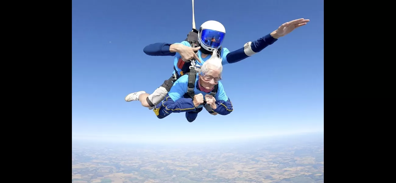 A 102-year-old woman in Britain sets a record for being the oldest person to skydive.