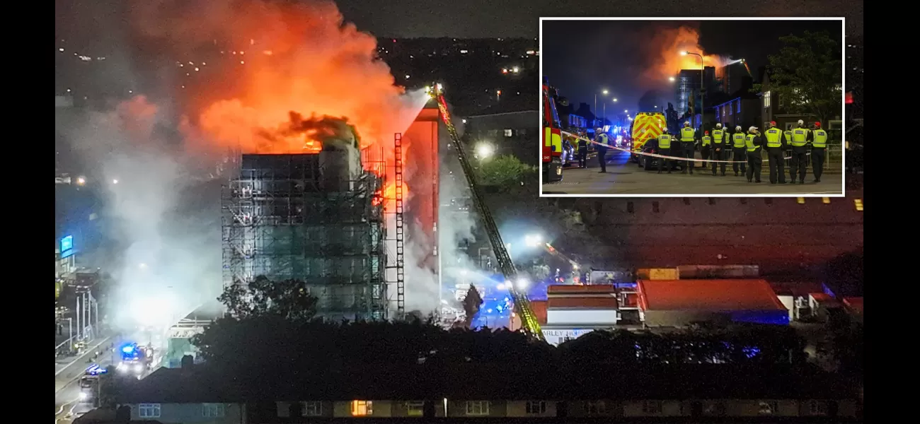Massive blaze erupts in residential building in eastern part of British capital.
