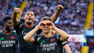 Leandro Trossard reaches out to Mikel Arteta following subdued celebration from disappointed Arsenal player.