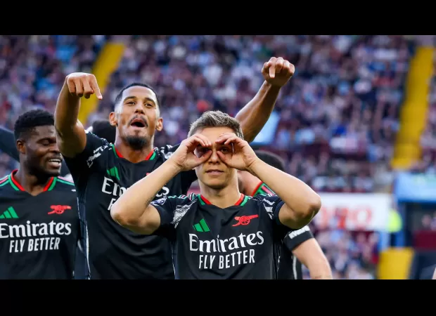 Leandro Trossard reaches out to Mikel Arteta following subdued celebration from disappointed Arsenal player.