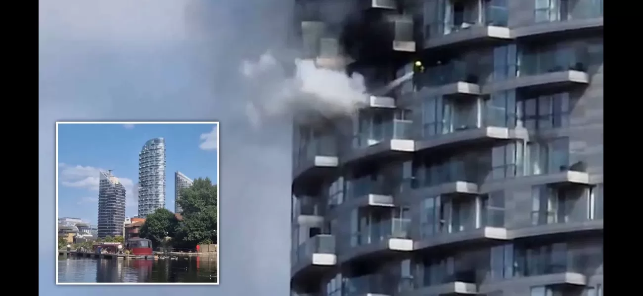 Massive fire erupts at London tower block in east, just hours after another blaze at Dagenham flats.