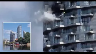 Massive fire erupts at London tower block in east, just hours after another blaze at Dagenham flats.