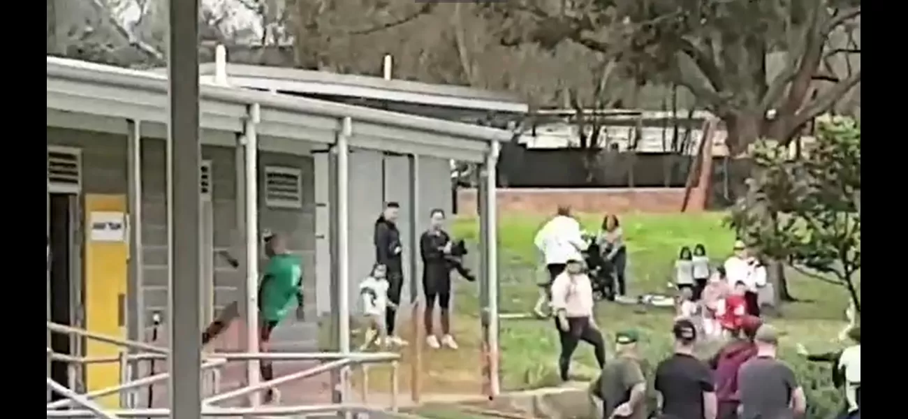 A soccer player's unexpected behavior during a game as they chase and kick a door in pursuit of a referee.