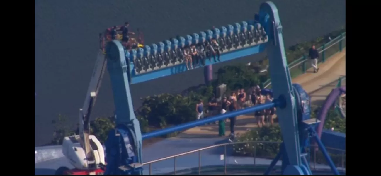 People stuck in the air due to ride malfunction.