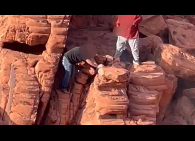 Two individuals face charges for reportedly defacing ancient rocks at Lake Mead.