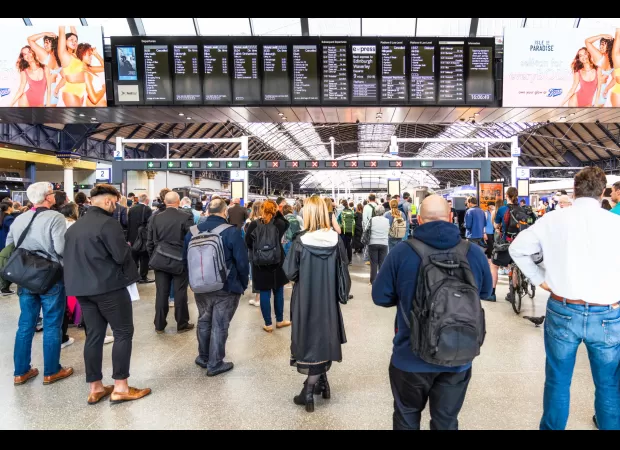 Extreme weather disrupts services at major UK station.