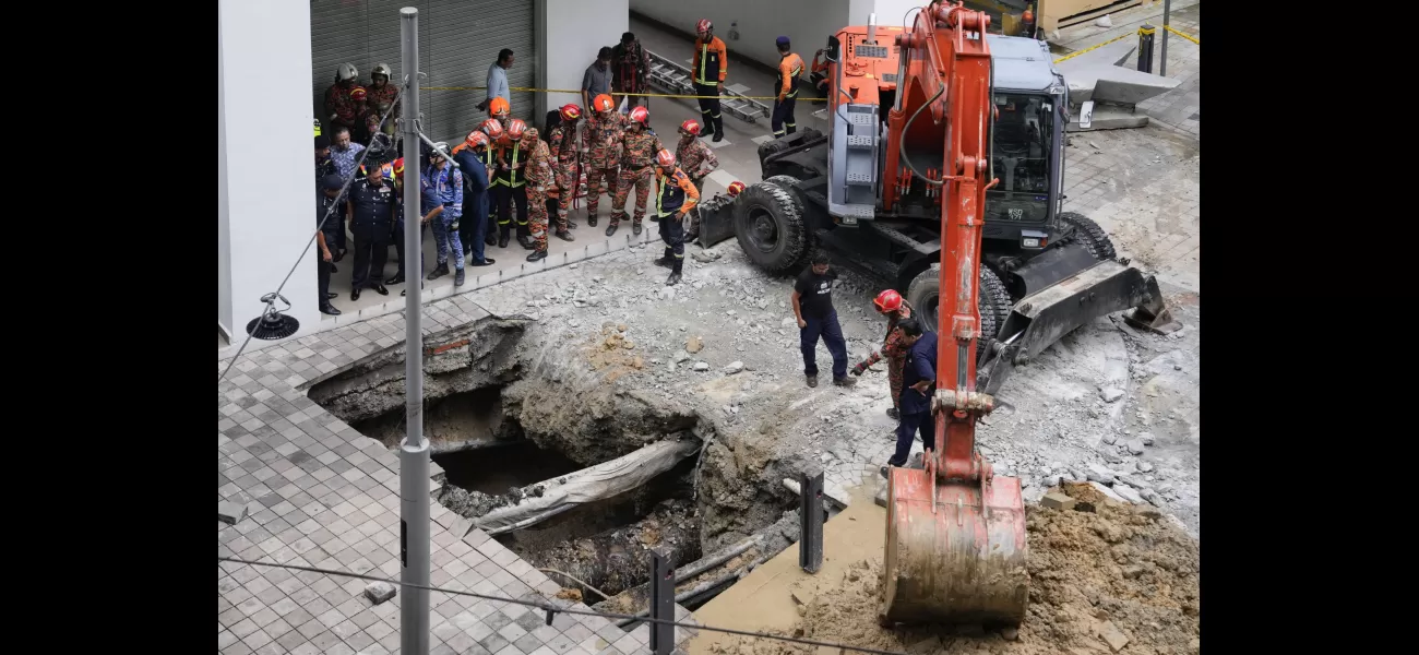A woman disappeared after falling into a 26ft sinkhole and is still unaccounted for after four days.