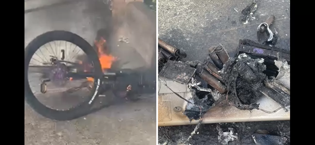A young Sydney resident's electric bike caught fire while he was on his way to school.