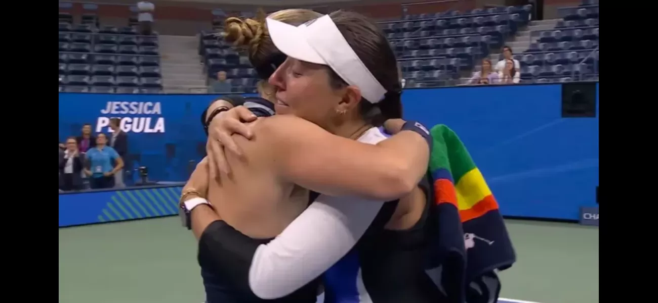 Tennis player breaks down in tears during interview after defeating opponent and causing their retirement.