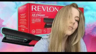 I tried out the new Revlon 2-in-1 hair tool that both dries and straightens.