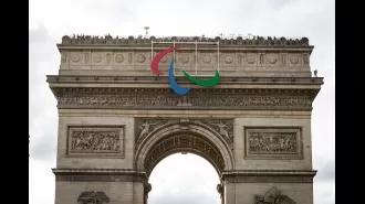 The Paralympics use the Agitos logo instead of the Olympic rings.