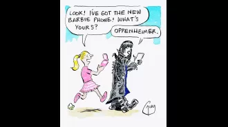 Guy Venables creates a daily cartoon for the Metro newspaper.