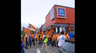 TWU workers staging protest at Aldi headquarters