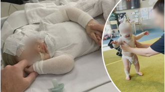 Authorities in Brisbane are still searching for a man who scalded a baby, causing a widespread manhunt.