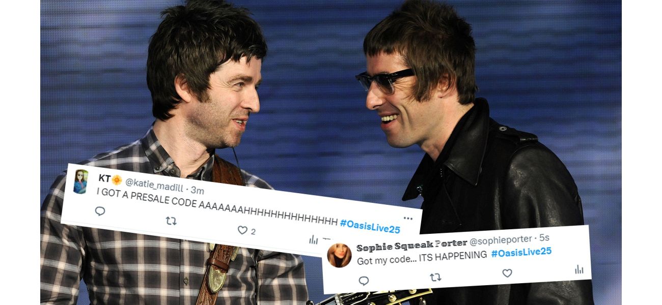 Loyal Oasis fans thrilled to finally receive pre-sale ticket codes, feeling like they were chosen by the gods.