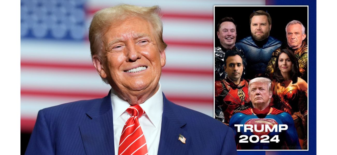 Trump posts edited image of him, Elon Musk and friends dressed as superheroes with bad photoshop skills.