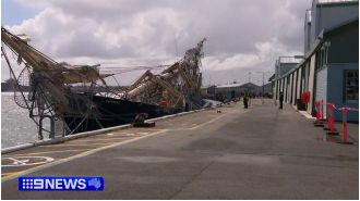 Famous sailing ship destroyed in Perth port crash with container ship.