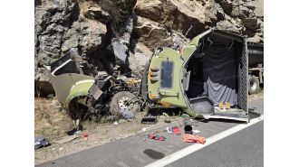 A truck accident has shut down traffic in both directions on U.S. 6 near Golden.