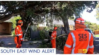 Victorians advised to remain indoors due to predicted strong gusts of wind reaching 130km/h across the state.