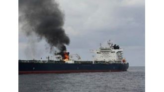 Houthi rebels possibly attacked a container ship while an oil tanker is on fire in Yemen.