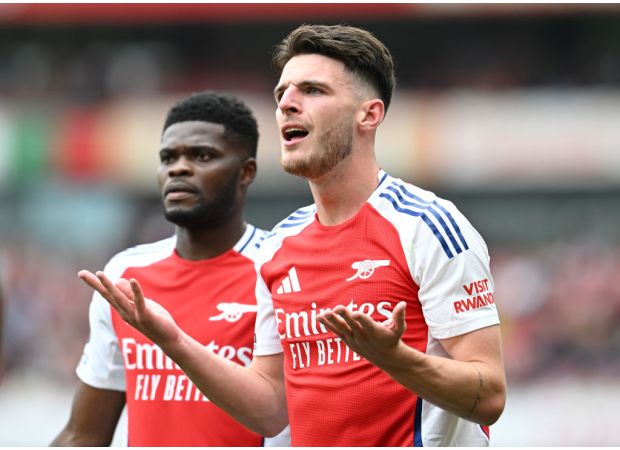 Declan Rice, a player for Arsenal, will not be playing in the upcoming match against Tottenham due to receiving a red card during the Brighton game.