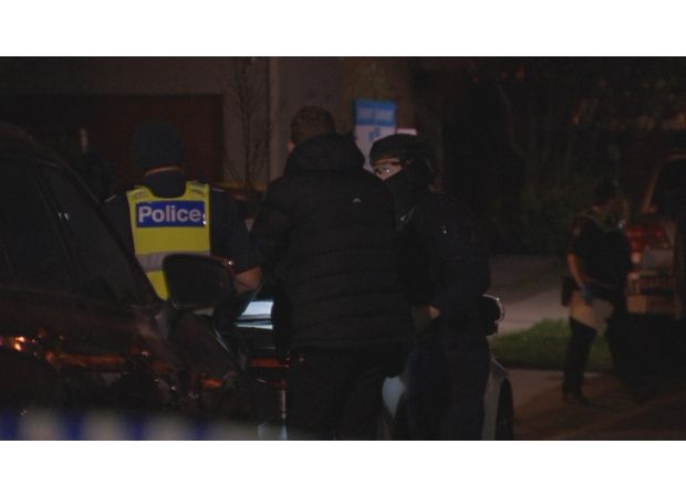 A man has been arrested for a machete attack that left two people seriously injured.