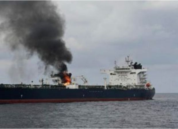 Houthi rebels possibly attacked a container ship while an oil tanker is on fire in Yemen.