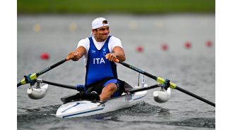 Athlete disqualified from Paralympic event for using prohibited device during competition.