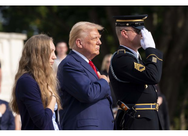 Trump and Harris continue to criticize each other over the issue of Arlington cemetery, causing further controversy.