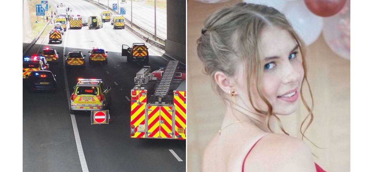 A 16-year-old girl died in a three-car collision on the motorway.