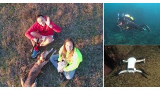 A drone was discovered in the ocean and efforts are being made to return it to its rightful owners.