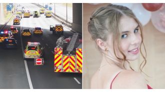 A 16-year-old girl died in a three-car collision on the motorway.